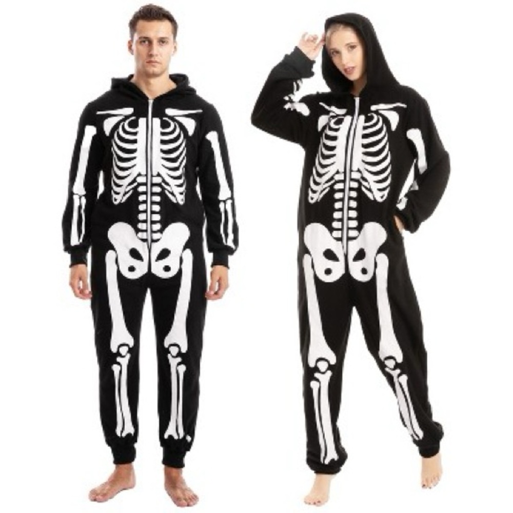 MAD Engine Black and White Skeleton Hoodie